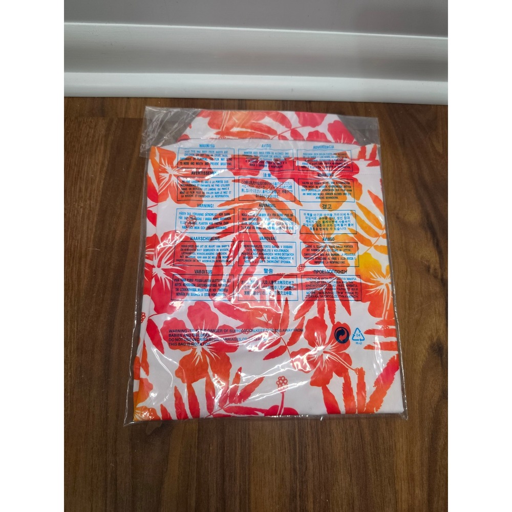 NWT Yatta Golf Polo Small Aloha Sunrise Orange Pink White Floral Hibiscus - Picture 4 of 4